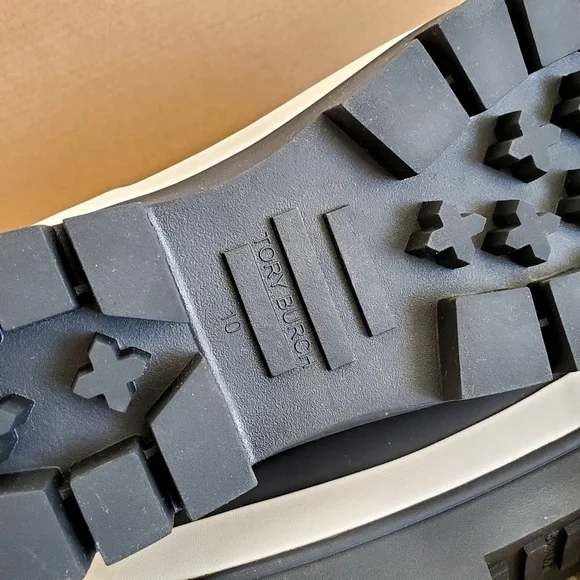 TORY BURCH BLACK HURRICANE RUBBER ALL WEATHER RAIN ANKLE BOOTS NWT - Picture 8 of 14